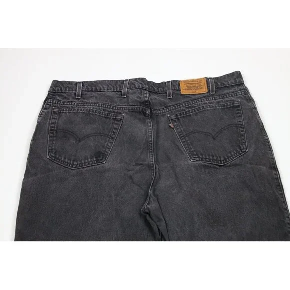 Vintage 90s Levis 545 Mens 44x30 Distressed Loose Fit Wide Leg Denim Jeans Black